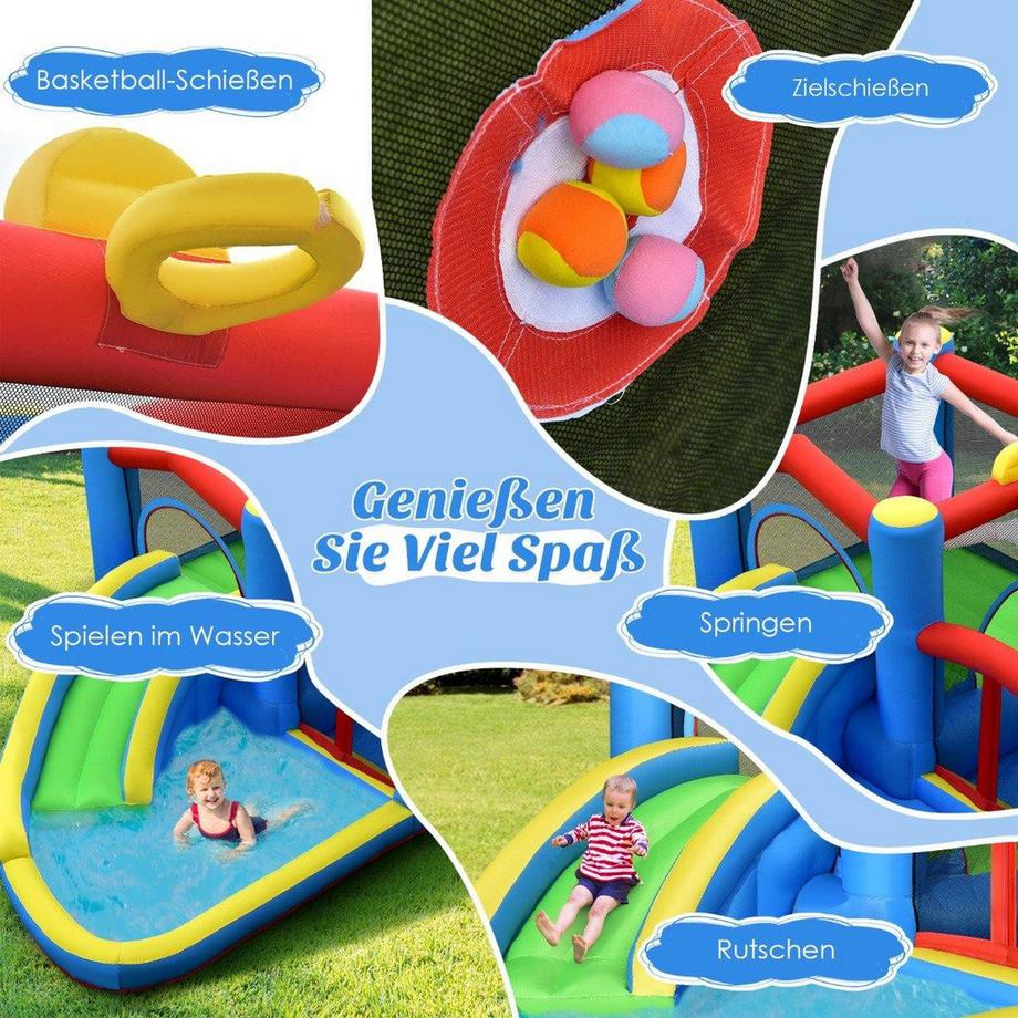 B2X  Parco acquatico da giardino con scivolo gonfiabile per bambini 410 x 310 x 191 cm Colorato 