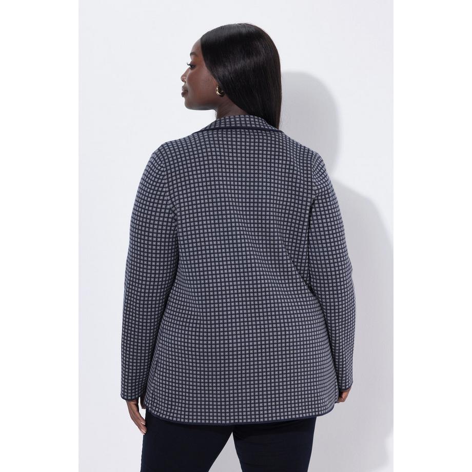 Ulla Popken Blazer en maille Col à revers Manches longues  