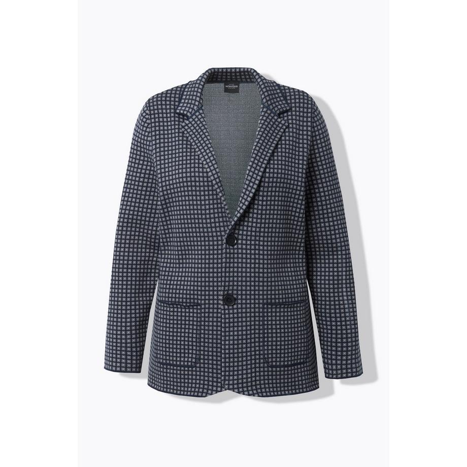 Ulla Popken Blazer en maille Col à revers Manches longues  