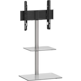 VCM TV Standfuß Alu Rack Fernseh Glas Alani Fachboden  