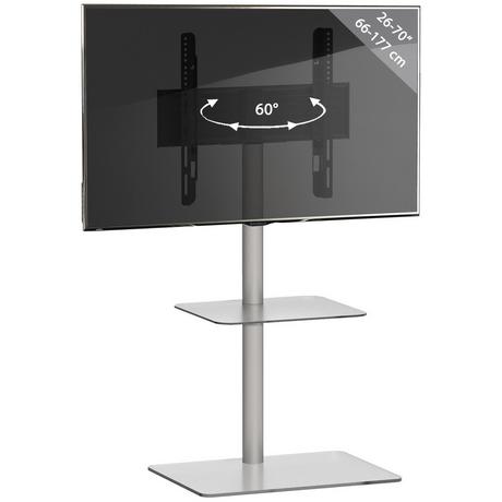 VCM Pied TV Alu Rack Télévision verre Alani Tablette Pied TV Alu Rack Télévision verre Alani Tablette  