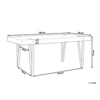 Beliani Table de repas en MDF Industriel ADENA  