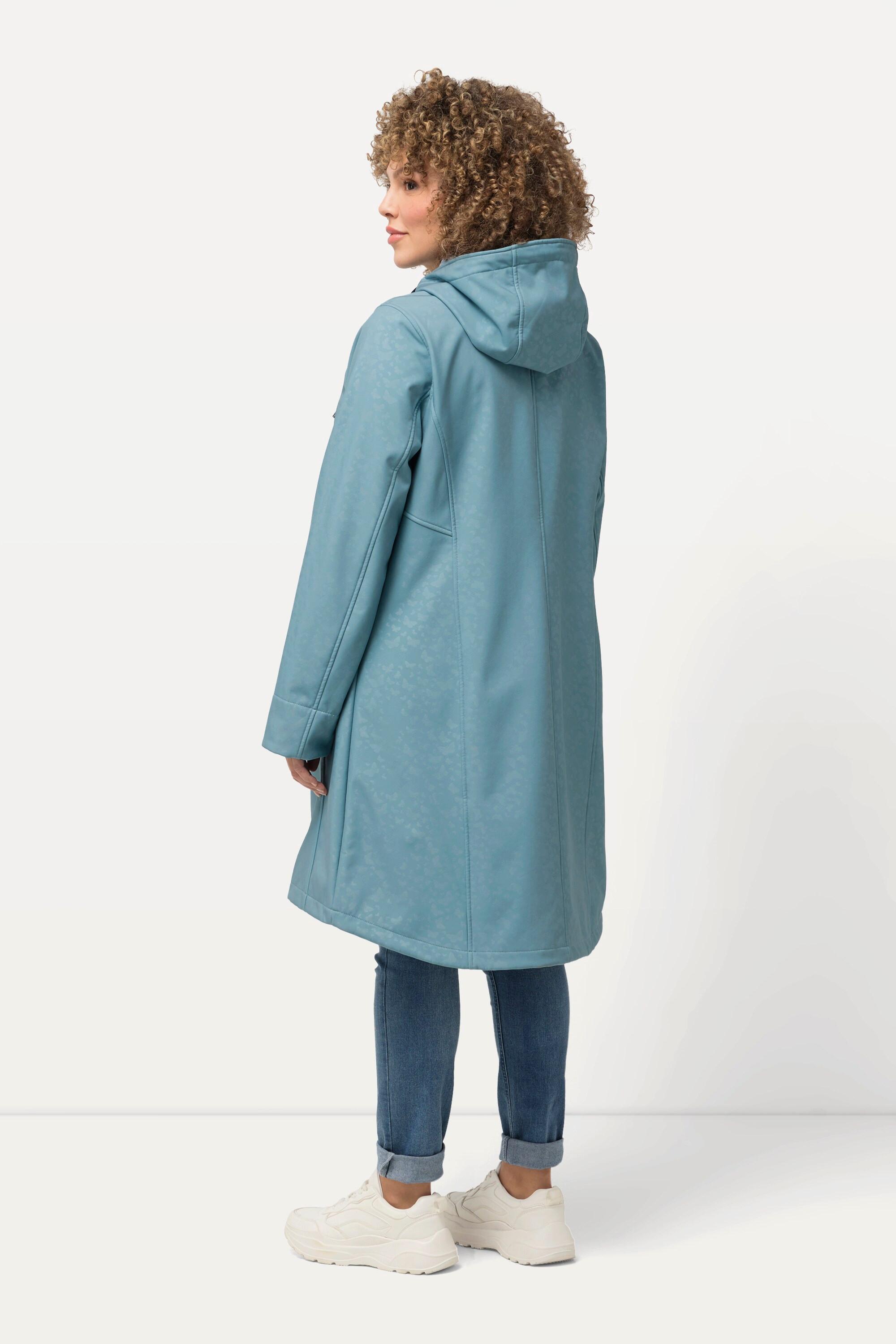 Ulla Popken  Veste longue Softshell HYPRAR, capuche et matière déperlante 