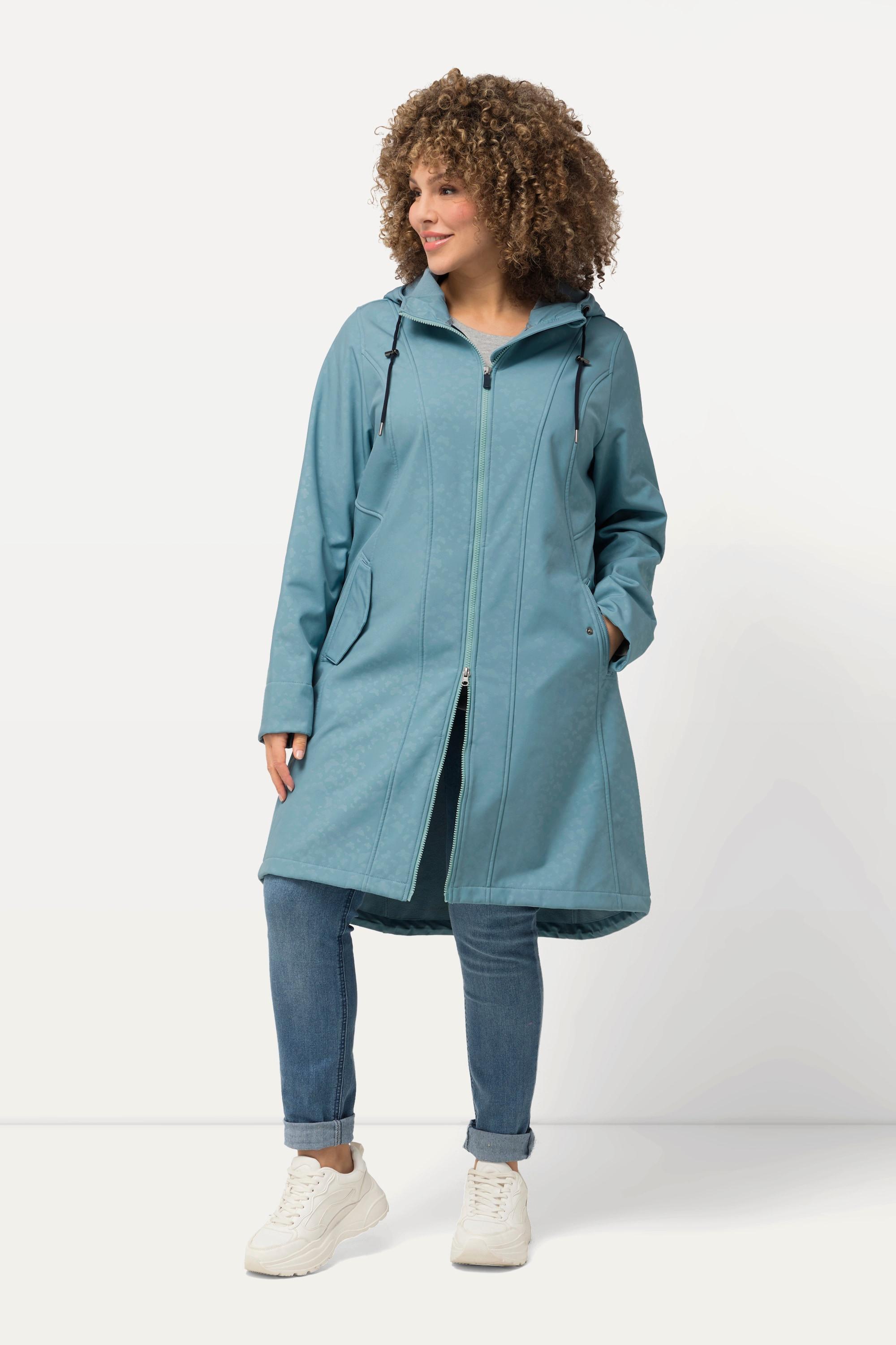 Ulla Popken  Veste longue Softshell HYPRAR, capuche et matière déperlante 