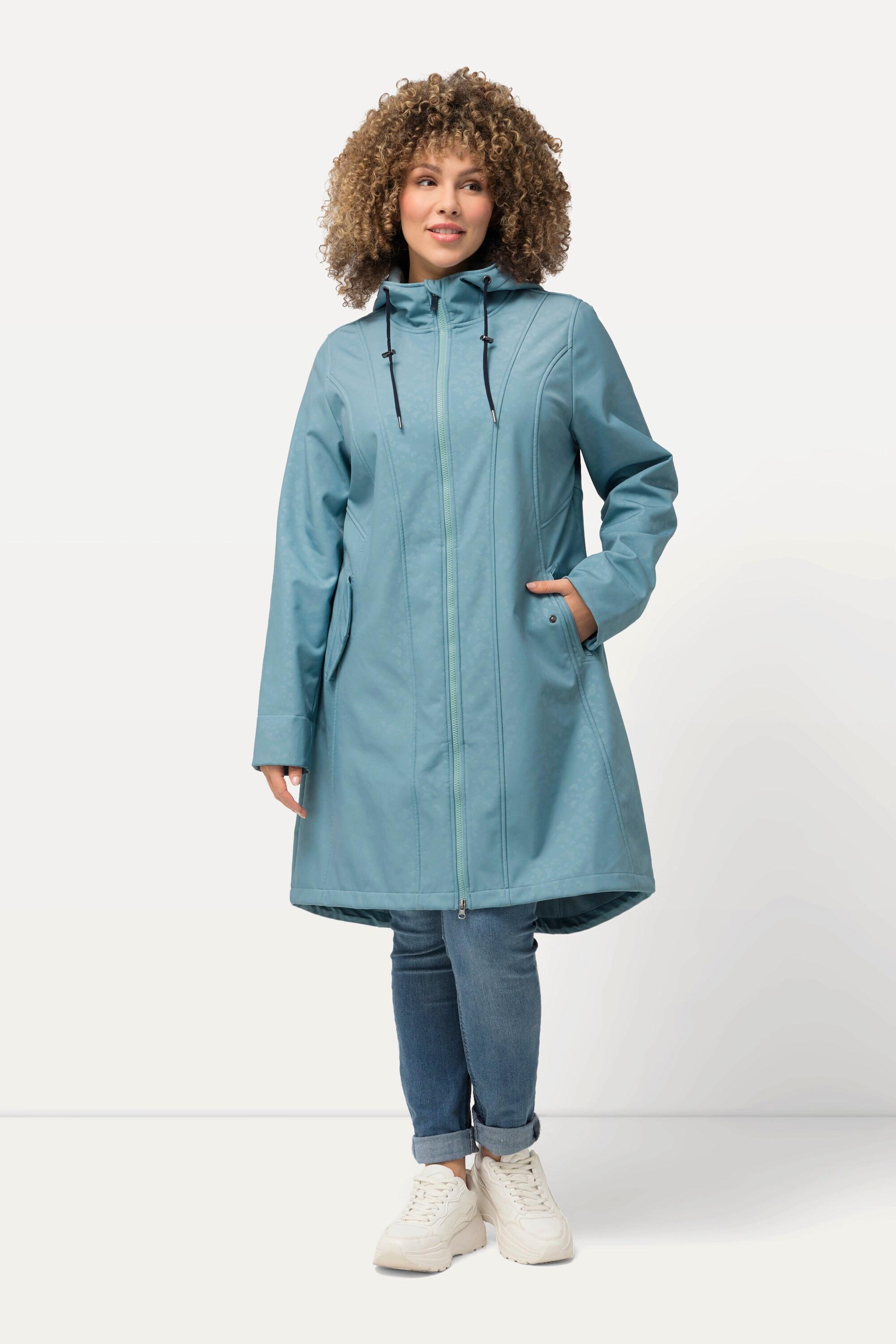 Ulla Popken  Veste longue Softshell HYPRAR, capuche et matière déperlante 