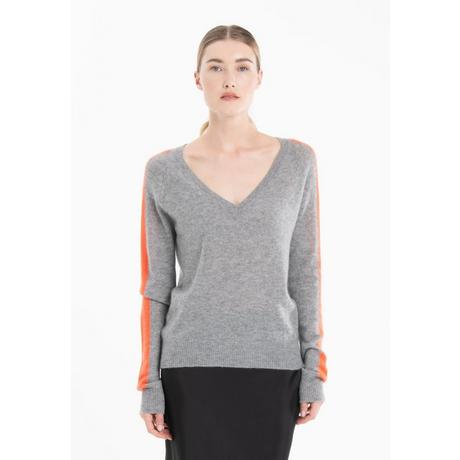 Studio Cashmere8  RIA 1 Maglia con scollo a V e banda sulle maniche - 100% cashmere 