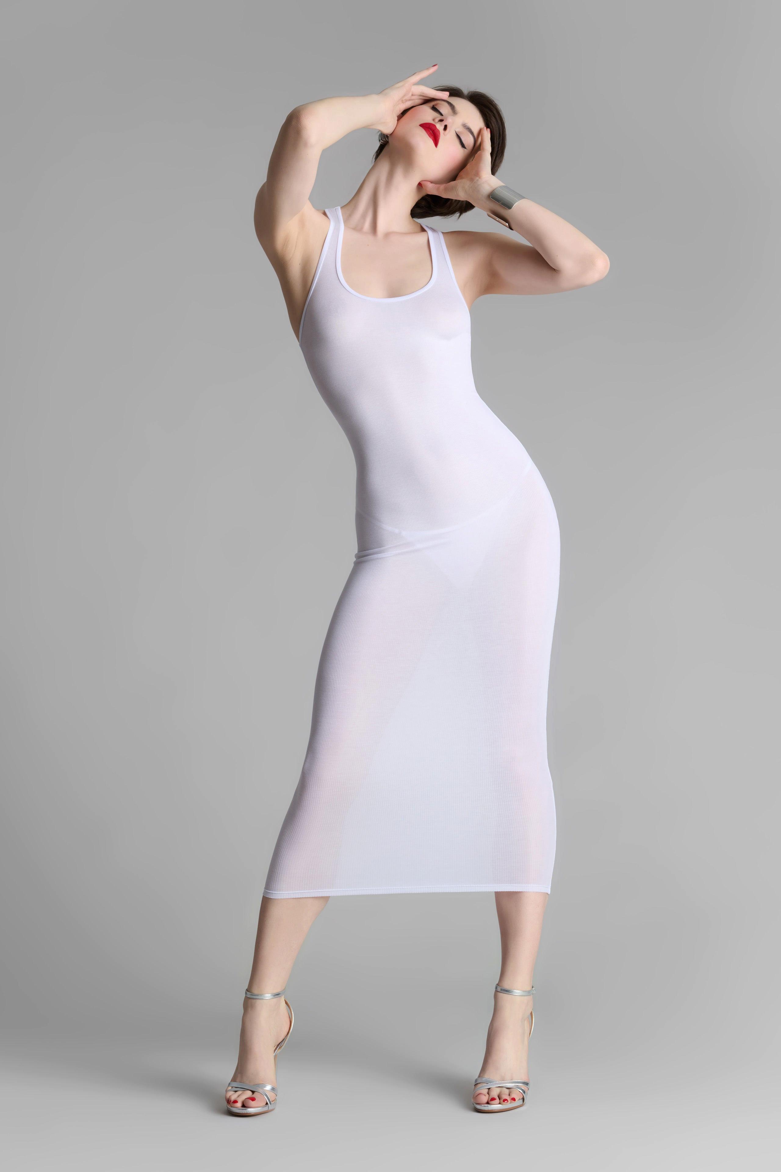 Image of Langes Kleid - La Femme Amazone Damen Weiss M