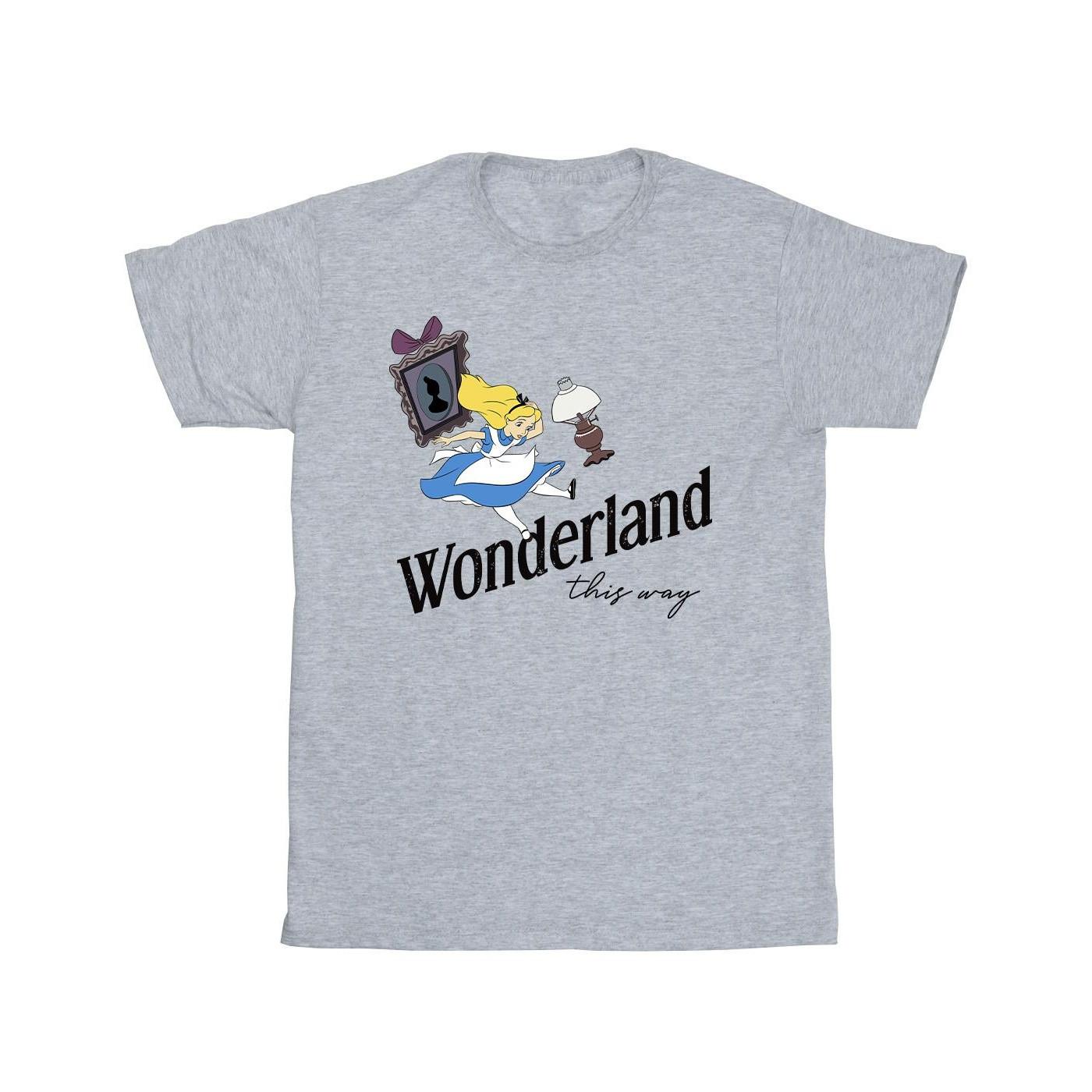 Image of Alice In Wonderland This Way Tshirt Mädchen Grau 152-158