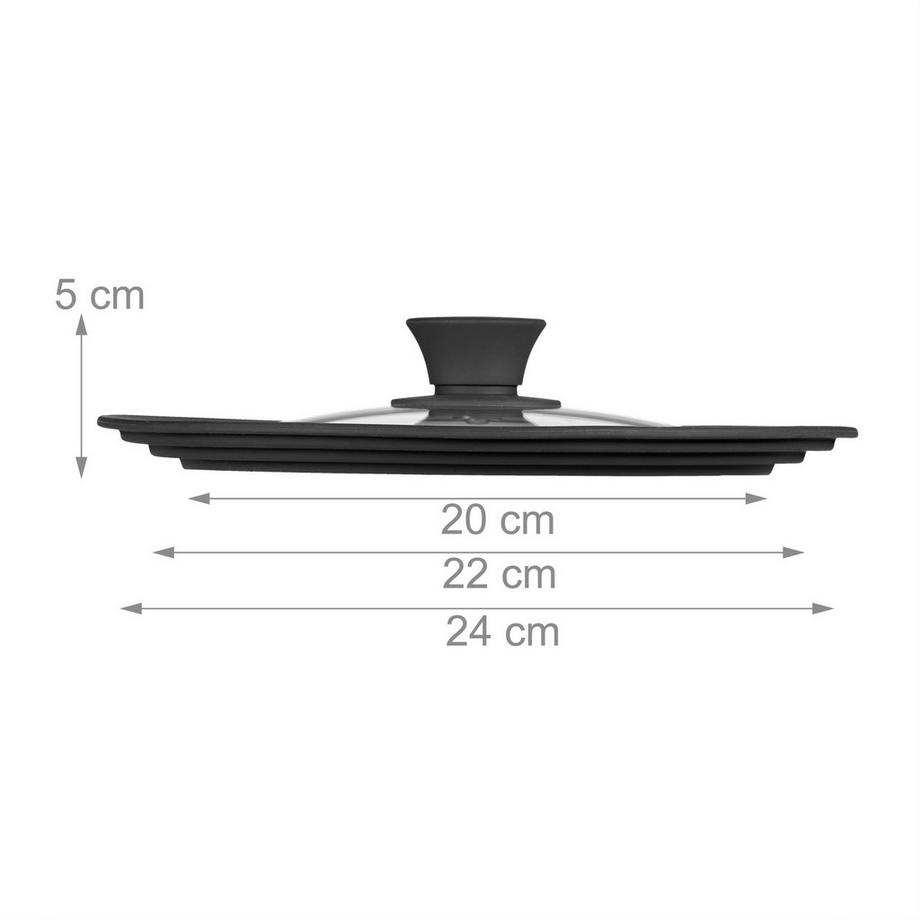 B2X  Topfdeckel 20-24 cm mit Silikonrand 