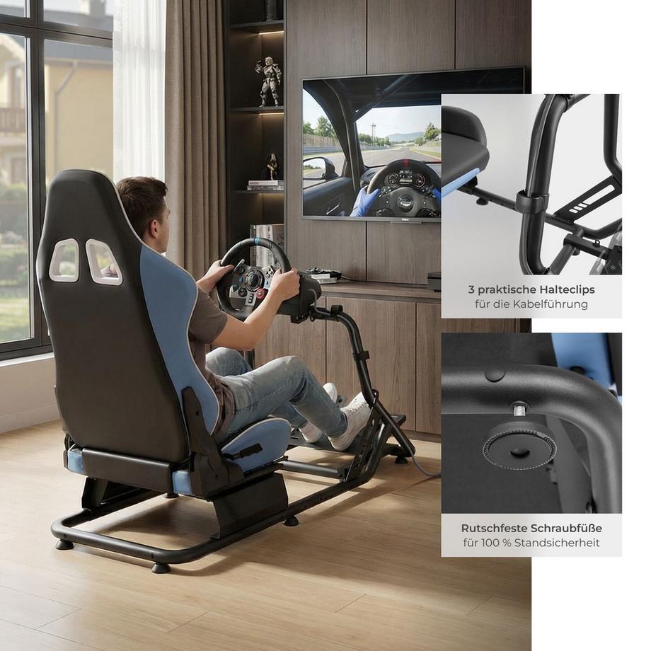 Tectake Sedia da gioco Play sedile da corsa regolabile in stile GT  