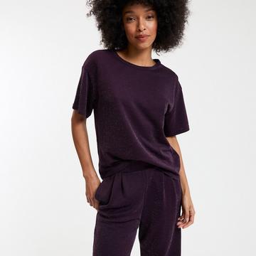 T-Shirt mit Rundhalsausschnitt und Pailletten
