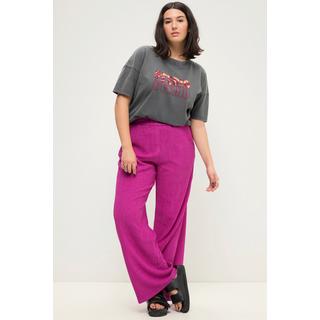 Studio Untold  Pantalon en crêpe à jambes larges et taille élastique 