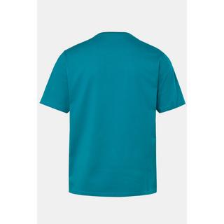 JP1880  T-shirt à manches courtes et imprimé sur la poitrine turquoise 