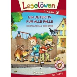 Leselöwen 1. Klasse - Ein Detektiv für alle Fälle (Großbuchstabenausgabe) Foshag, Christina; Loewe Erstlesebücher (Hrsg.); Hennig, Dirk (Illustrationen) Gebundene Ausgabe 