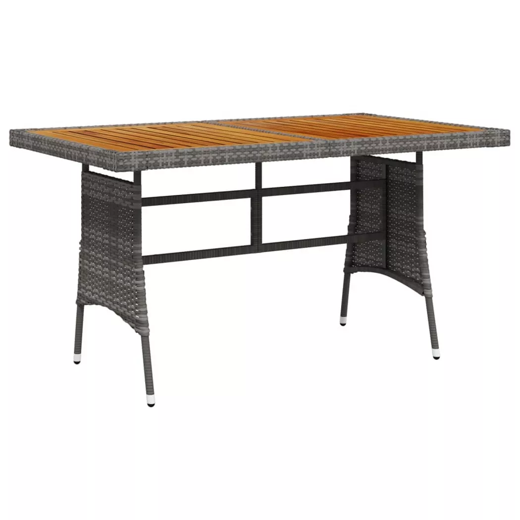 VidaXL - Table de jardin rotin synthétique, One Size, Gris