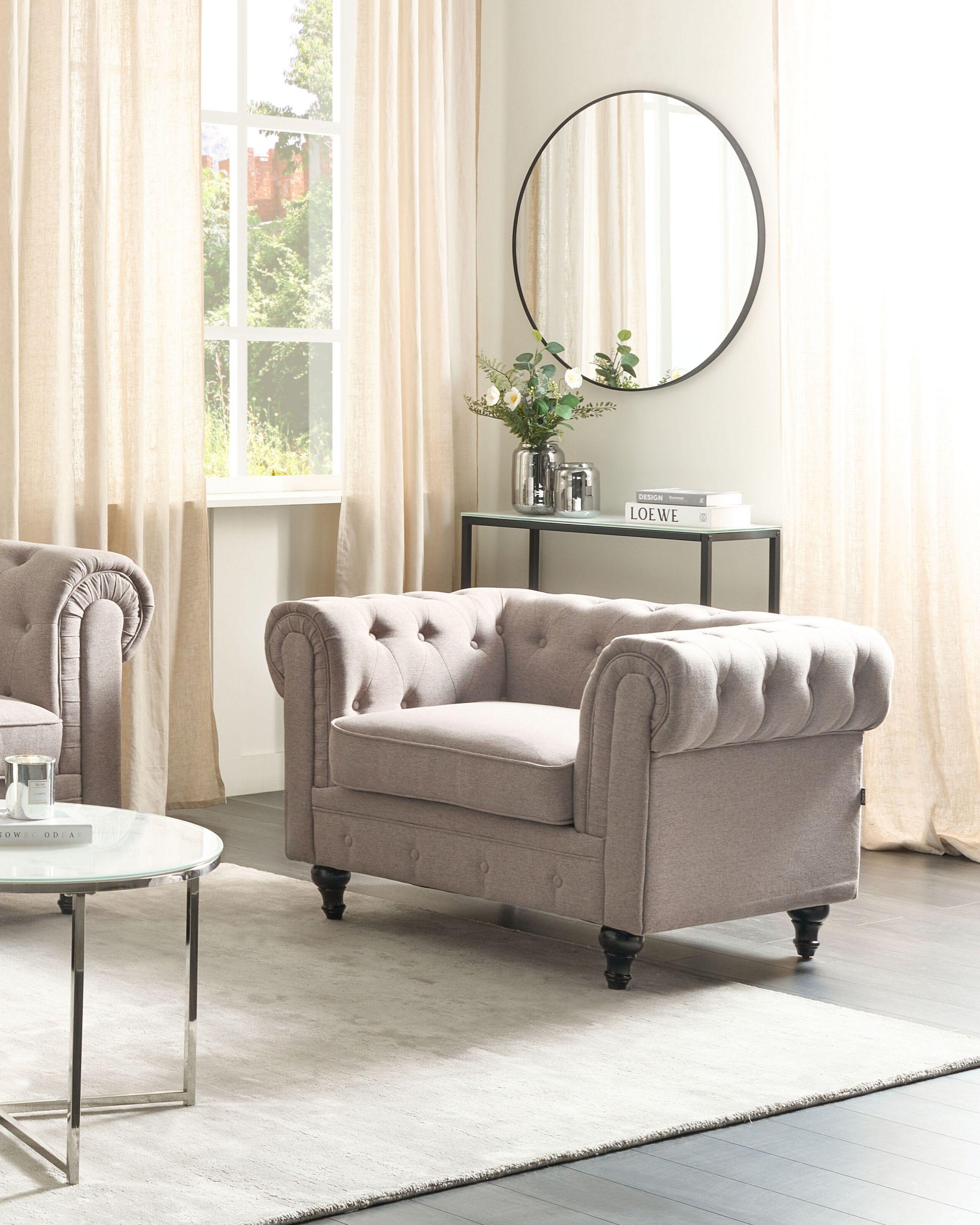 Beliani Fauteuil en Polyester Traditionnel CHESTERFIELD  