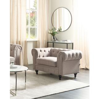 Beliani Fauteuil en Polyester Traditionnel CHESTERFIELD  