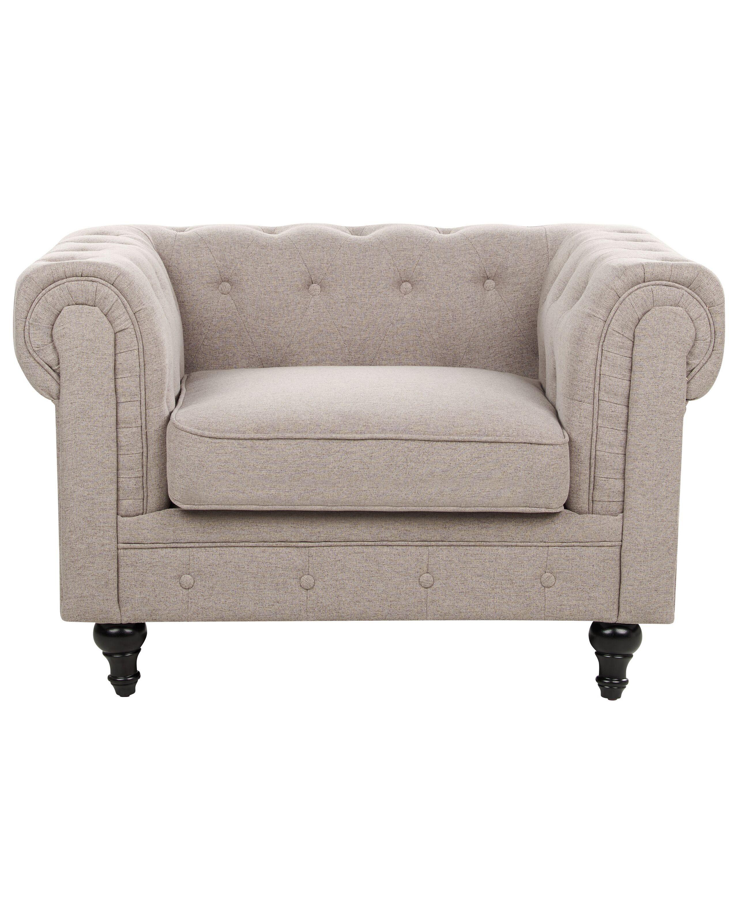 Beliani Fauteuil en Polyester Traditionnel CHESTERFIELD  