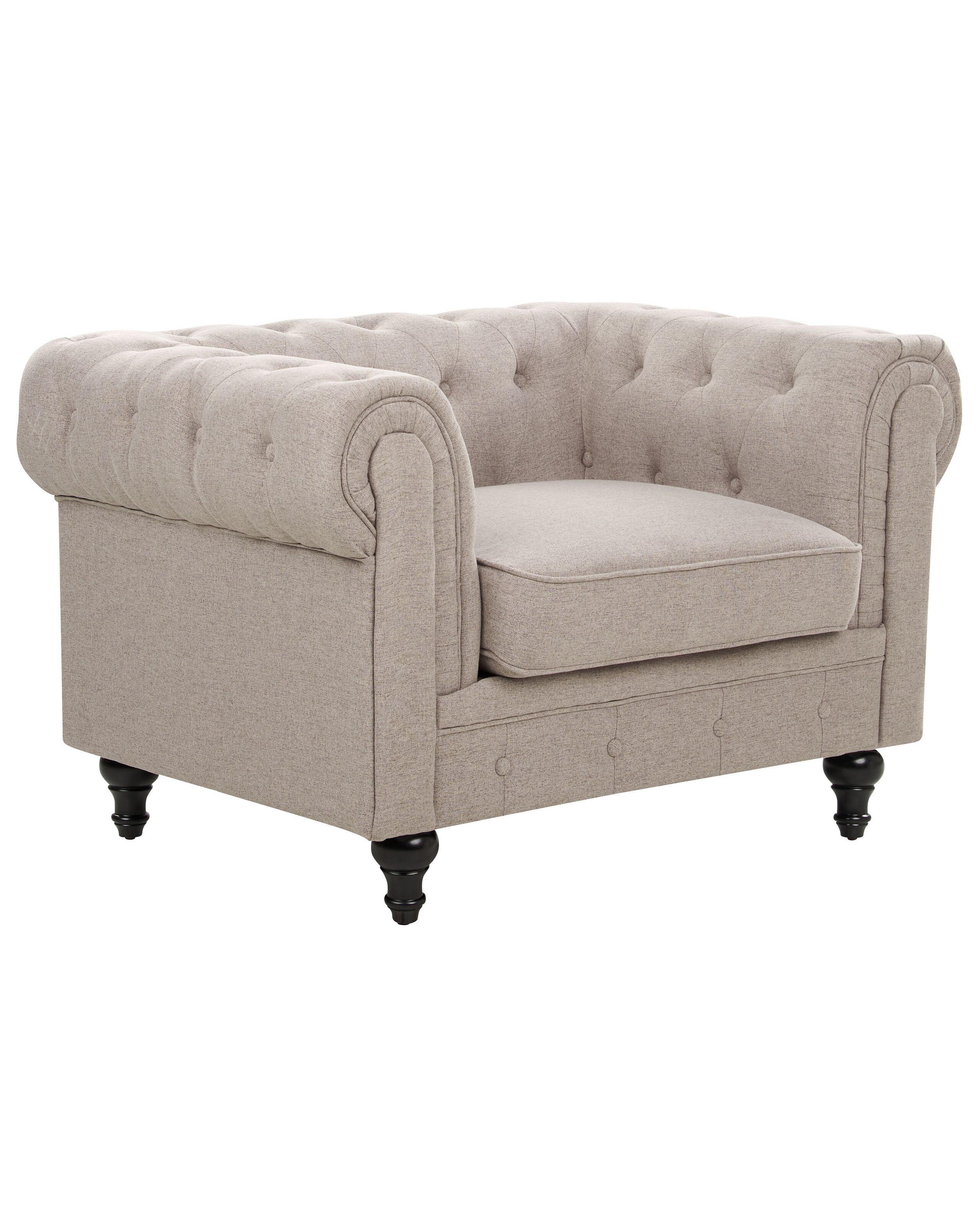 Beliani Fauteuil en Polyester Traditionnel CHESTERFIELD  