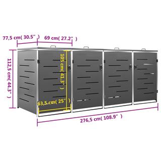 VidaXL Mülltonnenbox edelstahl  