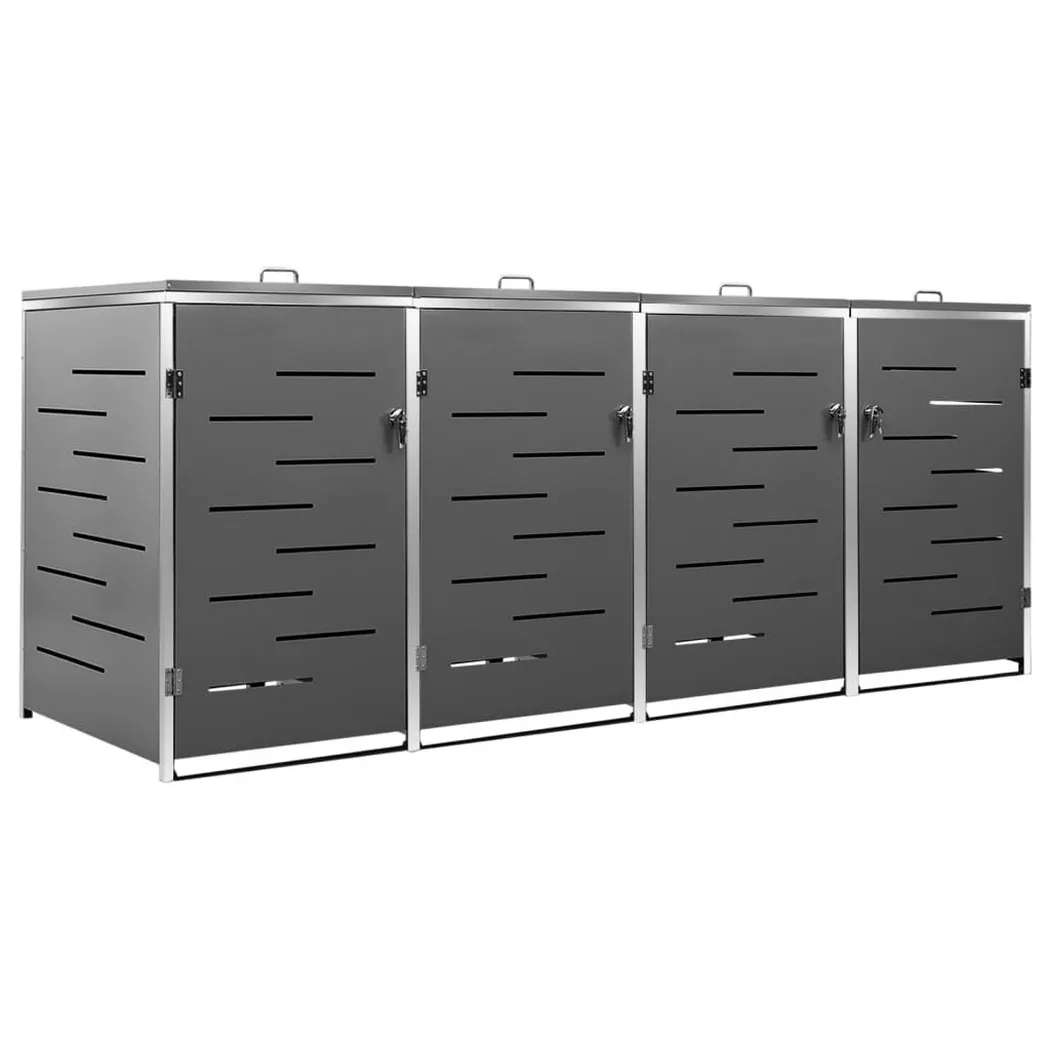 VidaXL - Mülltonnenbox edelstahl, One Size, Grau