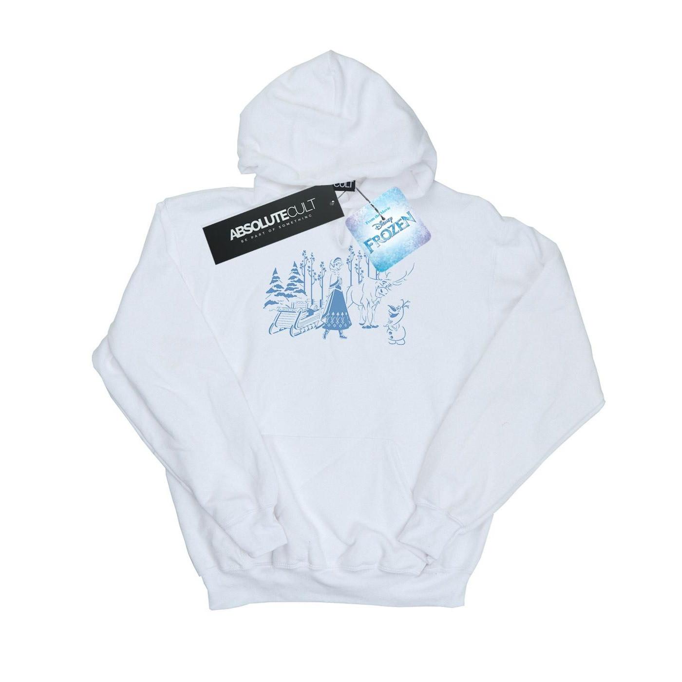 Image of Frozen Anna Sven And Olaf Kapuzenpullover Damen Weiss XXL