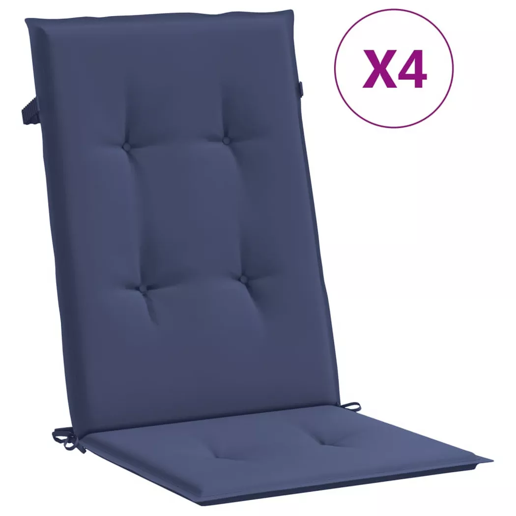VidaXL - Coussin de chaise à dossier haut tissu, One Size, Bleu