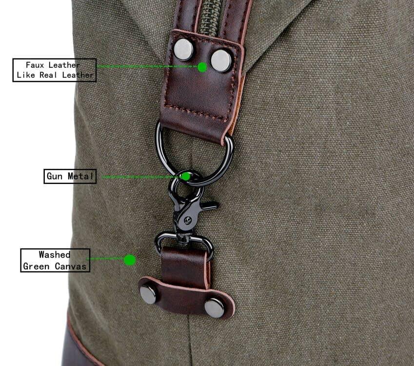 Only-bags.store Vintage Toile PU Cuir Unisexe Sac de Voyage Bagage à Main  