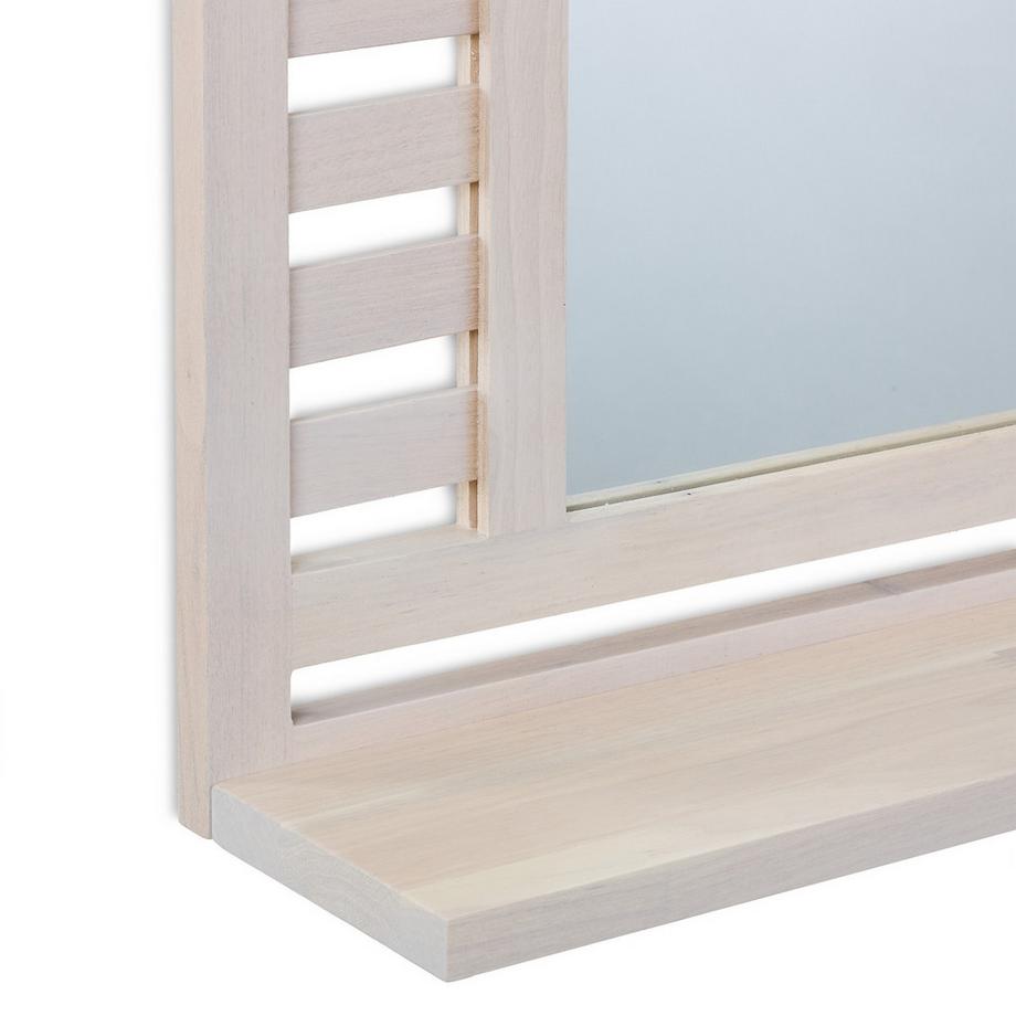 Northix Miroir de salle de bain avec étagère en blanc vintage  