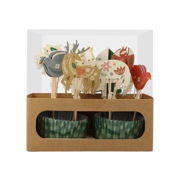 Cupcake-Set mit Waldtieren