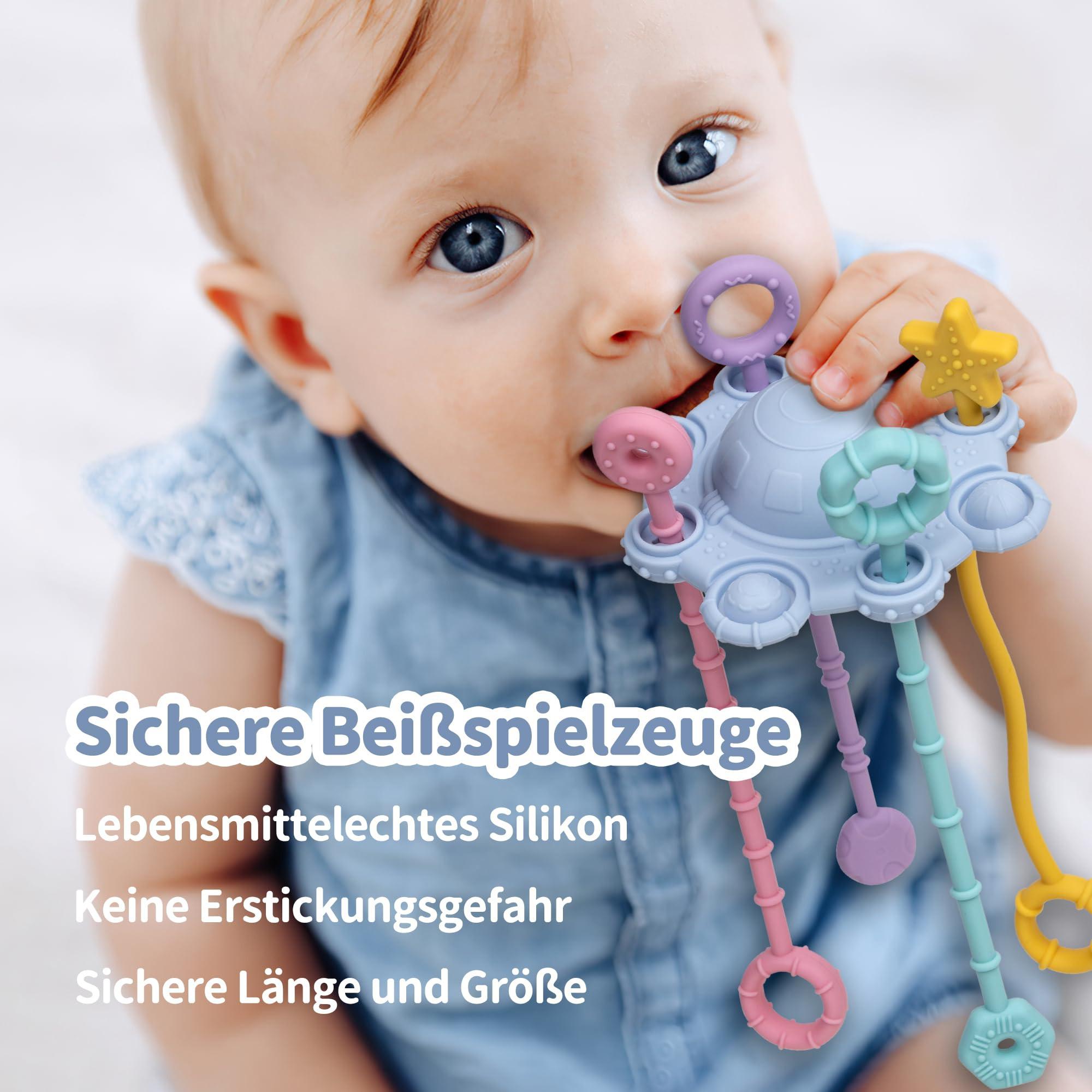 Activity-board  Sinnesspielzeug für Kleinkinder, Zugschnurspielzeug, Reisespielzeug für Babys, mit eingebauter Rasselfunktion 