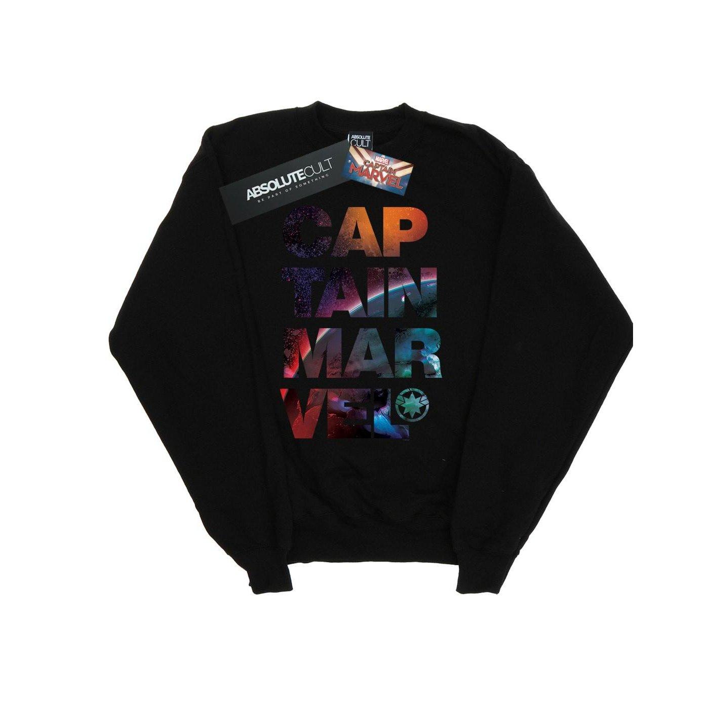 Image of Captain Space Text Sweatshirt Unisex Schwarz 152-158