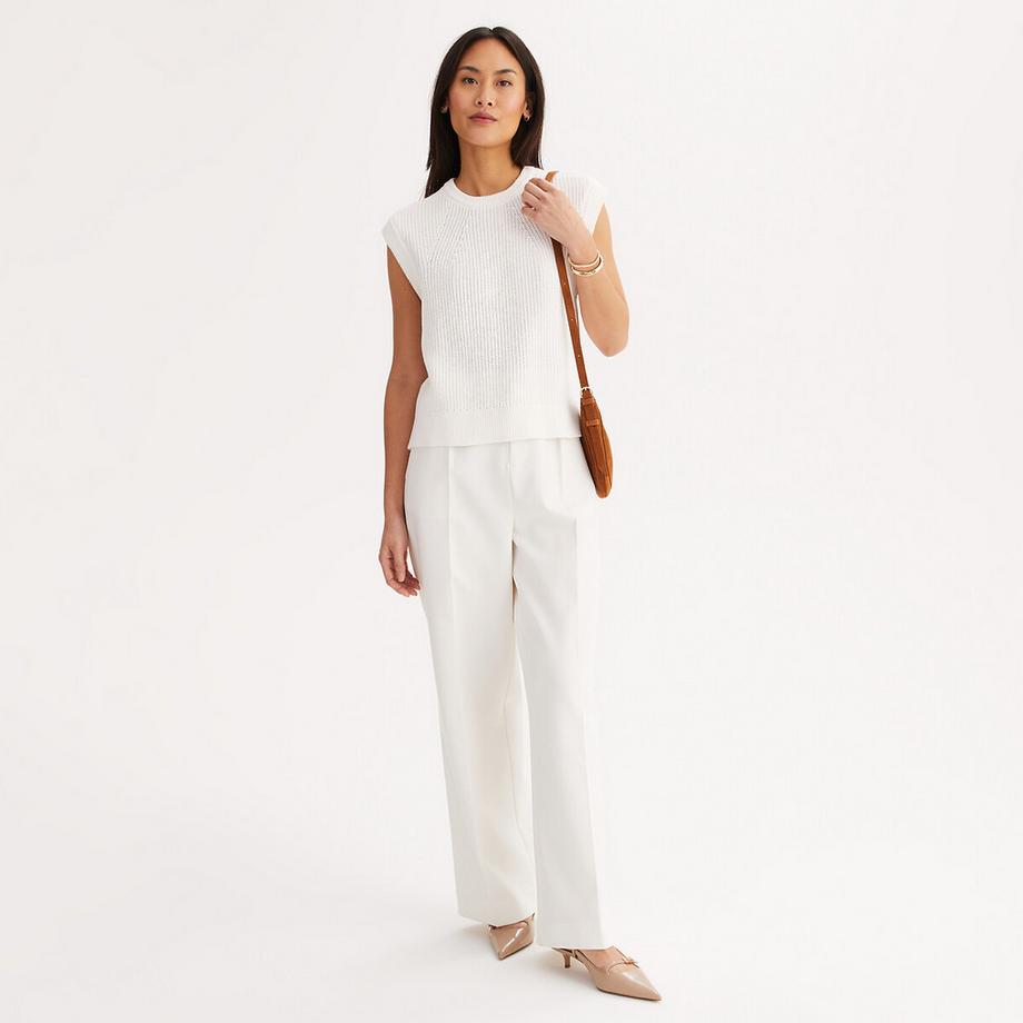 La Redoute Collections Ärmelloser Rundhals Rippstrickpullover  