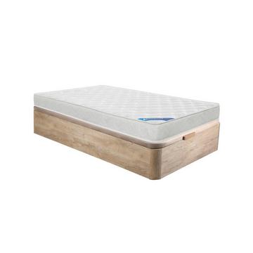 Ensemble 90 x 190 cm sommier coffre naturel clair + matelas mousse ép.15cm - ZEUS de DREAMEA