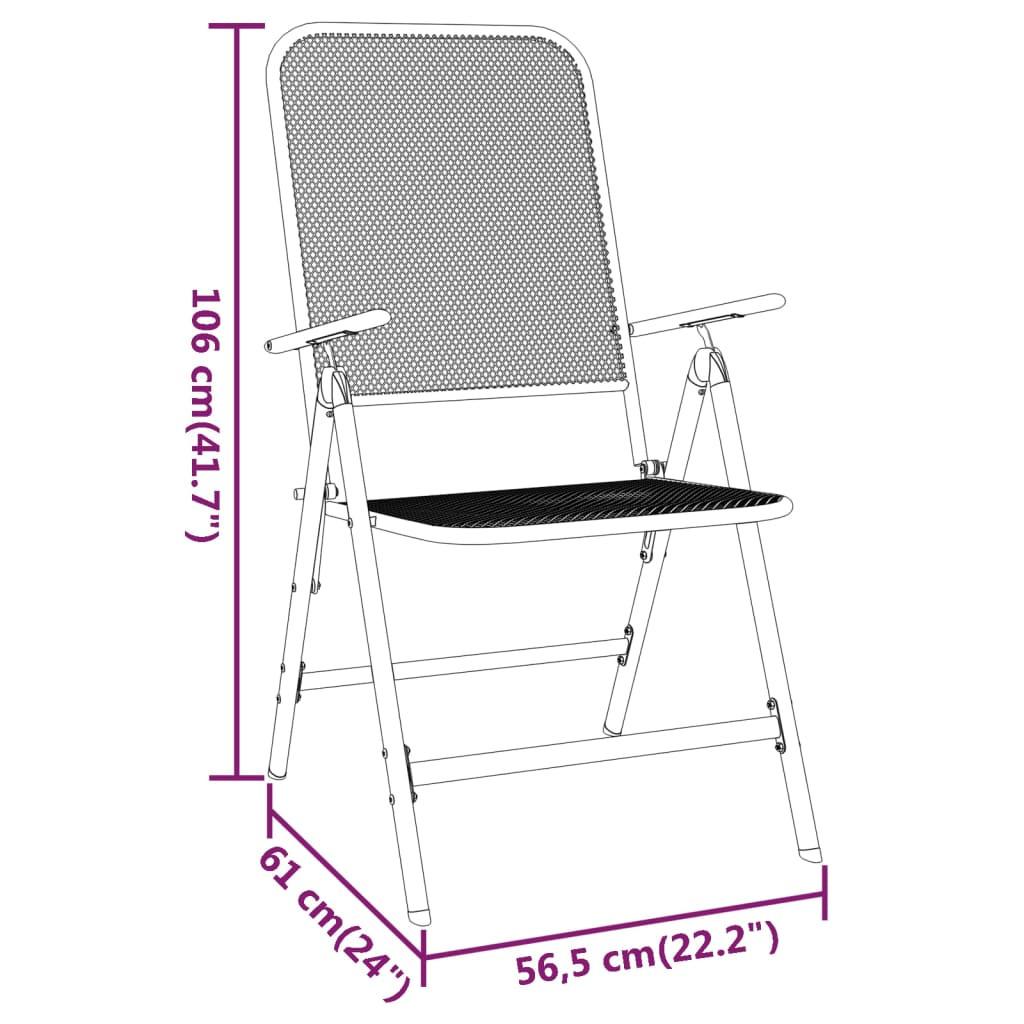 VidaXL Chaise pliable de jardin métal  