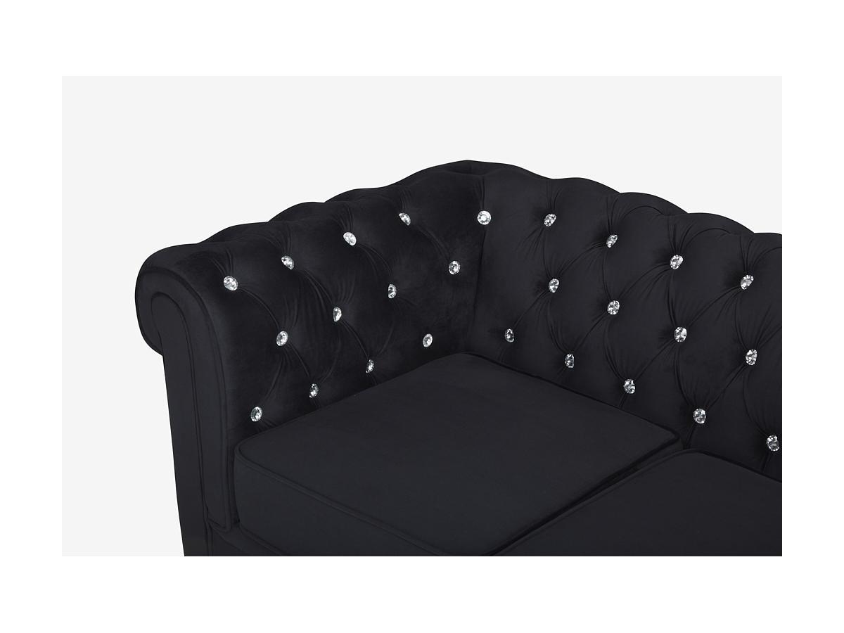 Vente-unique 3SitzerSofa CHESTERFIELD Samt mit Knöpfen in Kristalloptik  