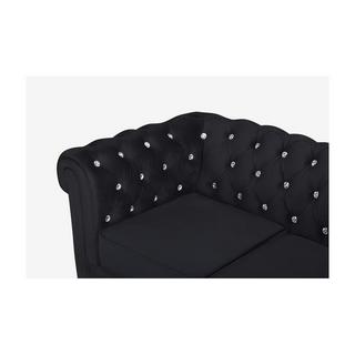 Vente-unique 3SitzerSofa CHESTERFIELD Samt mit Knöpfen in Kristalloptik  