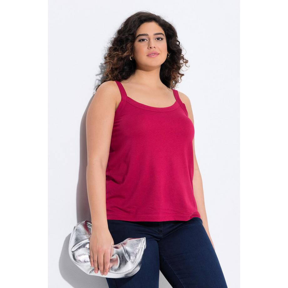 Ulla Popken Spaghettitop Rundhals Ärmellos Modalmix  