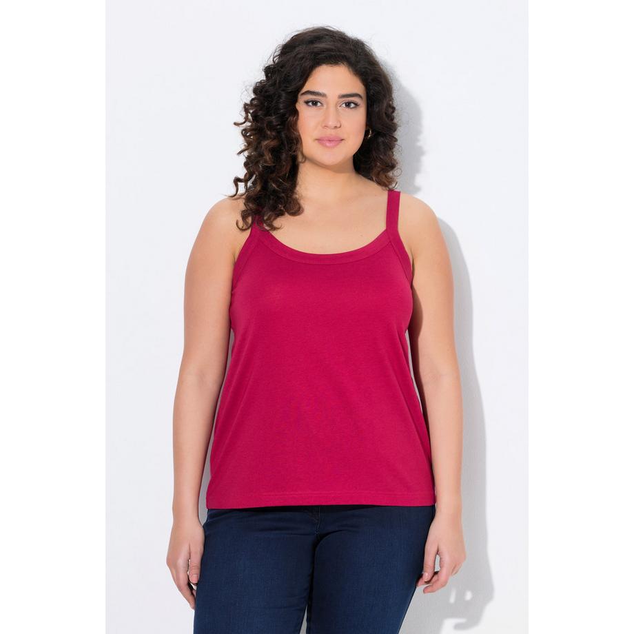 Ulla Popken Spaghettitop Rundhals Ärmellos Modalmix  