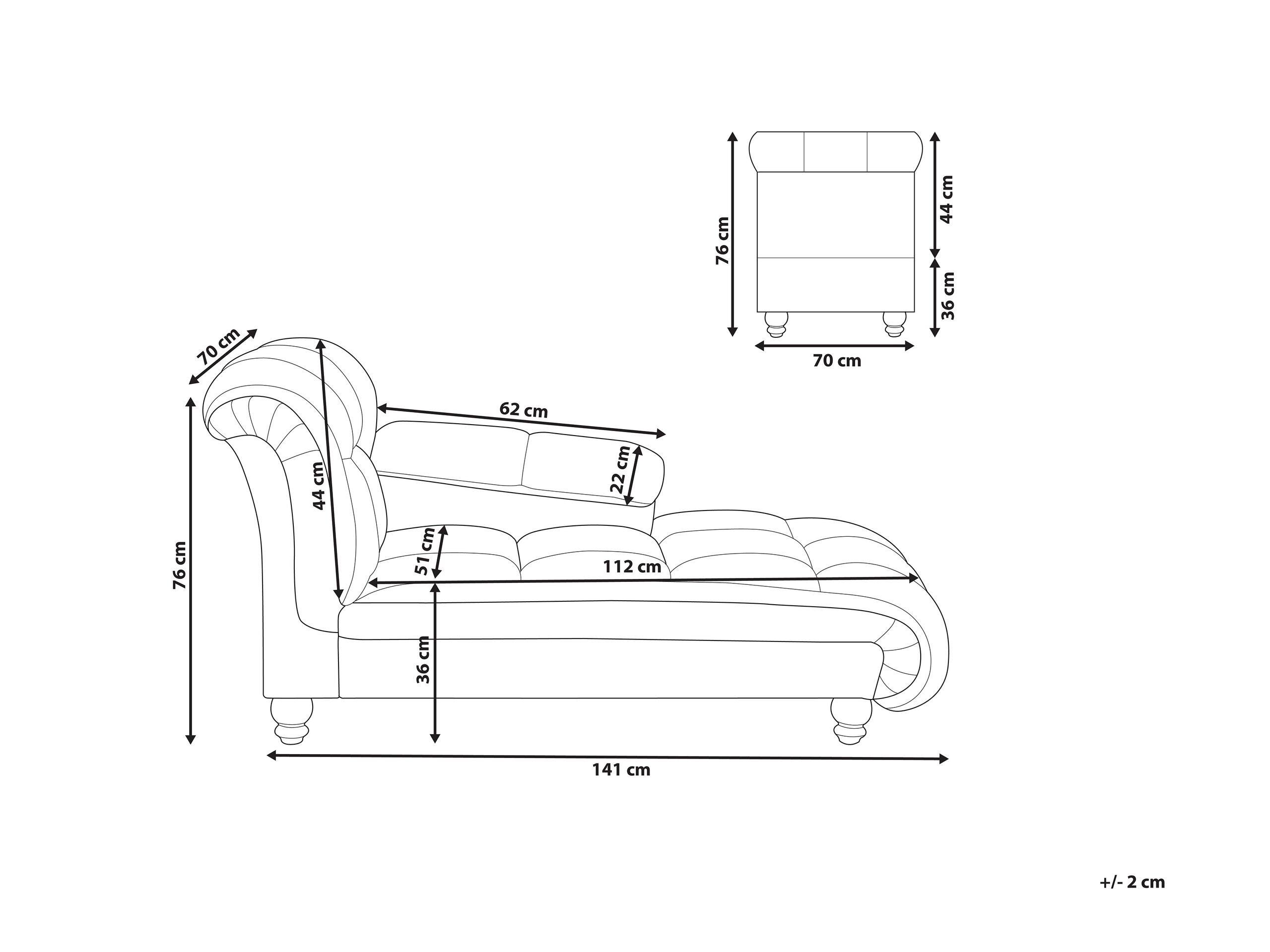 Beliani Chaise longue en Poliestere Moderno LORMONT  