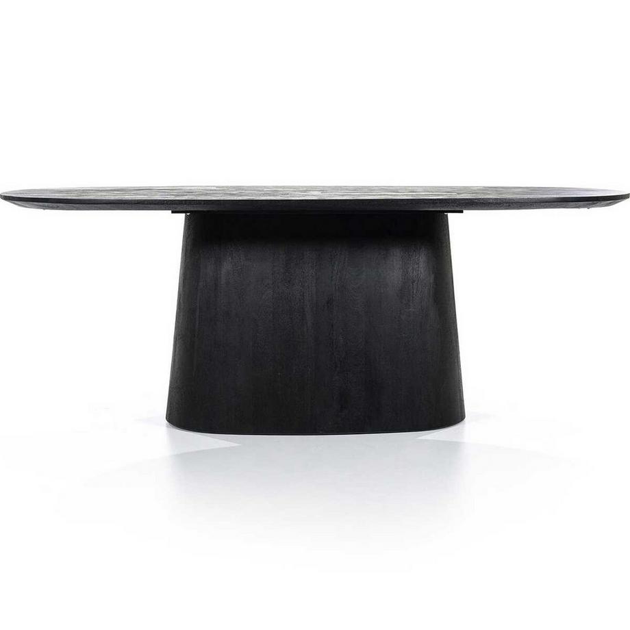 mutoni Table de salle à manger Aron ovale noir 200x110  