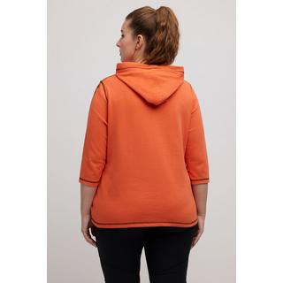 Ulla Popken  Sweat à capuche, coutures de couleur, manches 3/4 