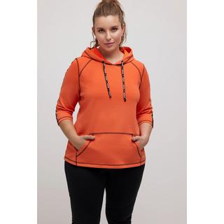 Ulla Popken  Sweat à capuche, coutures de couleur, manches 3/4 