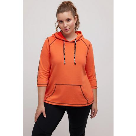 Ulla Popken  Sweat à capuche, coutures de couleur, manches 3/4 