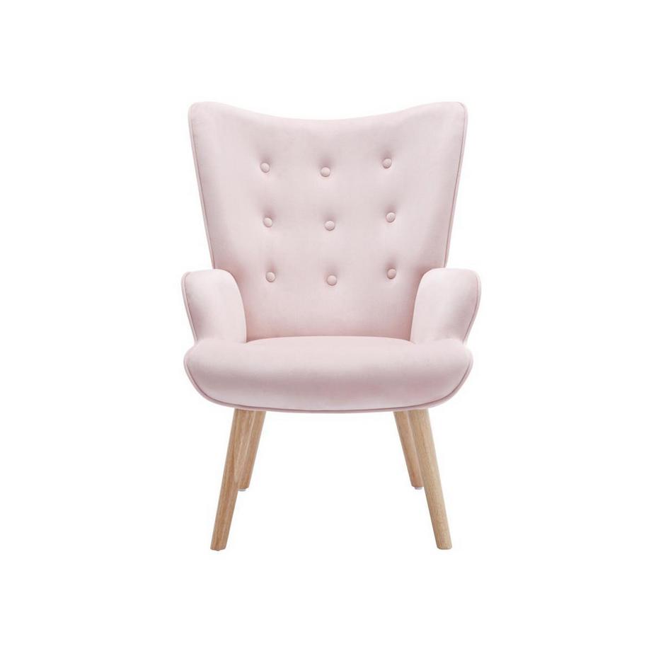Vente-unique Fauteuil en velours rose VATELY  