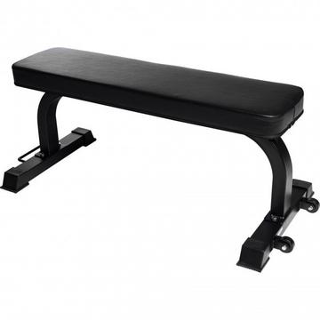 BANC PLAT NOIR A ROULETTES | MUSCULATION