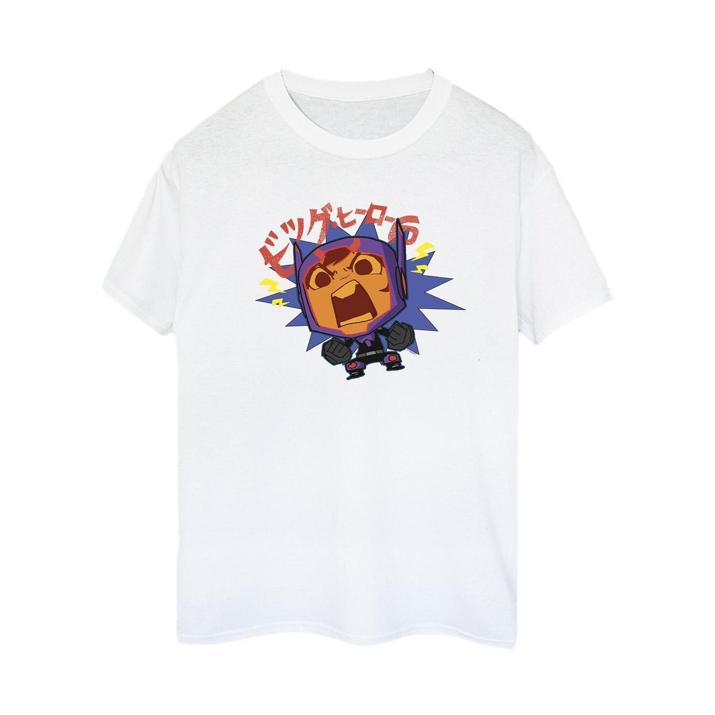 Image of Big Hero 6 Baymax Hiro Angry Manga Tshirt Damen Weiss 3XL
