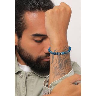 Kuzzoi  Armband  Totenkopf Blau-Gefärbter Achat 925 Silber 