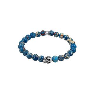 Kuzzoi  Armband  Totenkopf Blau-Gefärbter Achat 925 Silber 