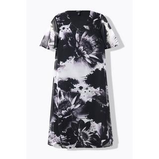 Ulla Popken Robe double couche coupe evasee col en V manches cloche  